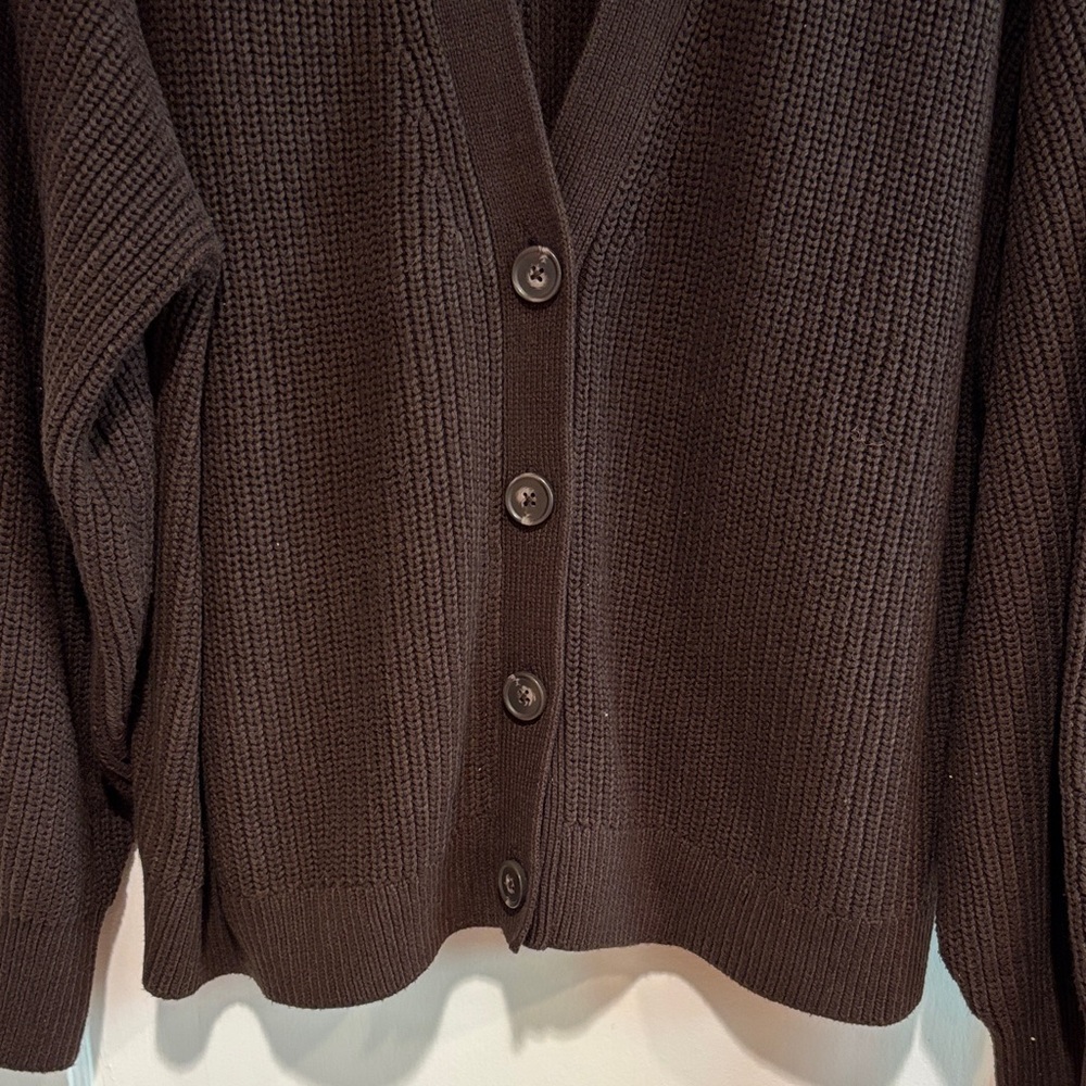 Dark Brown Button-Up Cardigan - Picture 3 of 5
